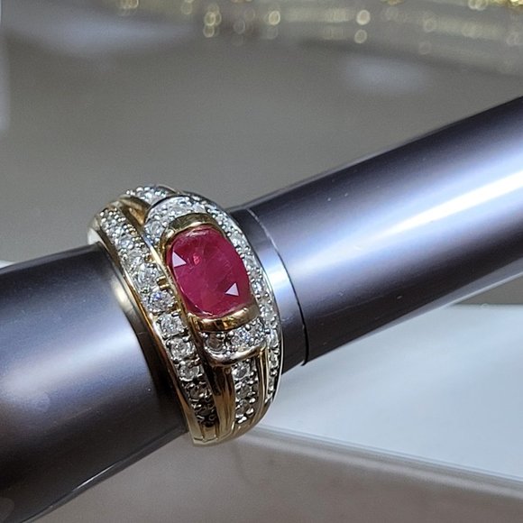 Ruby Diamond Ring 2.11ctw 14K Yellow Gold 9.1gr. - Picture 3 of 4